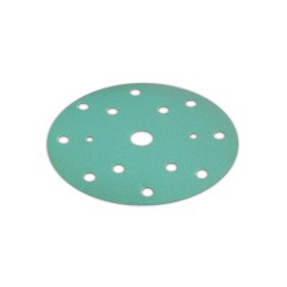 SUNMIGHT ŠLIFAVIMO DISKELIAI PLASTIKO PAGRINDU D150mm 15 SKYLIŲ, P100 žalias