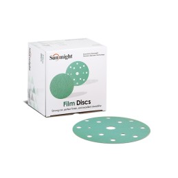 SUNMIGHT ŠLIFAVIMO DISKELIAI PLASTIKO PAGRINDU D150mm 15 SKYLIŲ, P400 žalias